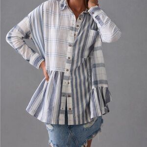 Pilcro Buttondown Flounce Shirt